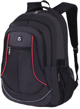 Рюкзак BRAUBERG HIGH SCHOOL универсальный, 3 отделения, &quot;Легенда&quot;, черный/красный, 46х31х18 см, 271651