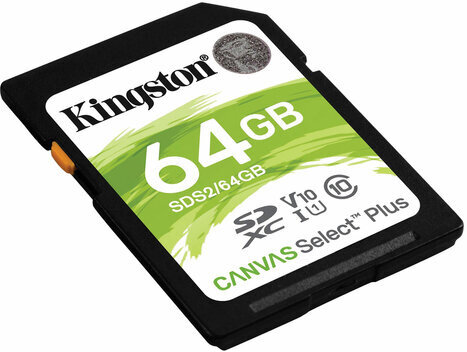 Карта памяти SDXC 64 GB KINGSTON Canvas Select Plus UHS-I U1, 100 Мб/сек (class 10), SDS2/64 GB, SDS2/64GB