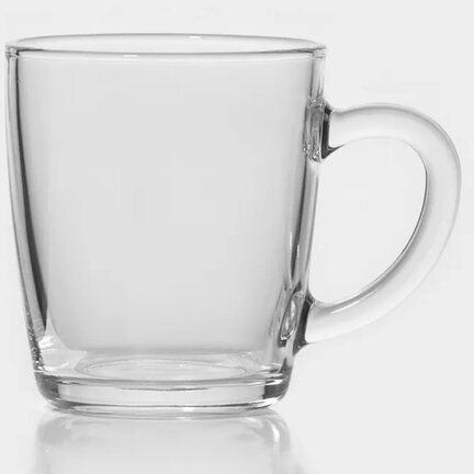 Кружка для чая с ручкой, 340 мл, стекло, PASABAHCE "БЕЙЗИК", 55531СЛ1