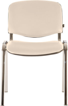 Стул для персонала и посетителей BRABIX "Iso CF-001", хромированный каркас, кожзам бежевый, 531425