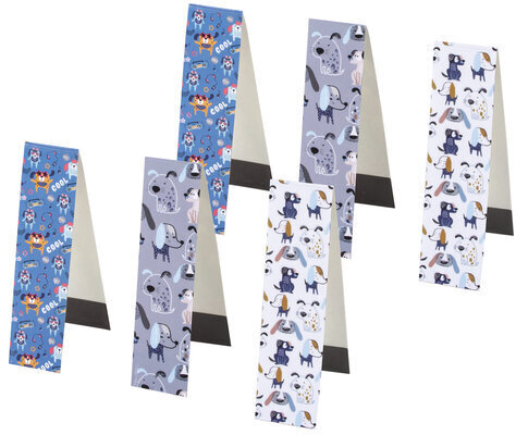 Закладки для книг с магнитом "ВЕРНЫЕ ДРУЗЬЯ", набор 6 шт., блестки, 25x196 мм, ЮНЛАНДИЯ, 111641