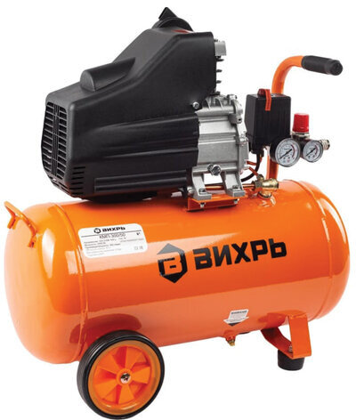 Компрессор ВИХРЬ КМП-300/50, 2000 Вт, рабочее давление 8 бар, объем 50 л, 300 л/мин, 2,7 л.с., 74/3/4