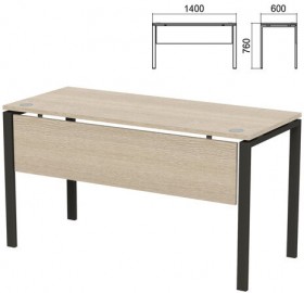 Стол на металлокаркасе &quot;Арго&quot;, 1400х600х760 мм, царга, ясень шимо (КОМПЛЕКТ)