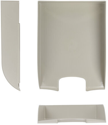 Лоток горизонтальный для бумаг BRAUBERG "Office style", 320х245х65 мм, серый, 237287