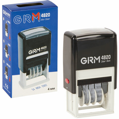 Датер-мини месяц цифрами, оттиск 22х4 мм синий, GRM 4820 BANK, 124361133