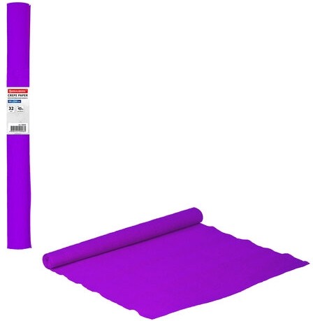 Бумага гофрированная/креповая, 32 г/м2, 50х250 см, фиолетовая, в рулоне, BRAUBERG, 126533