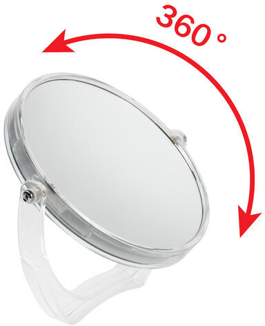 Зеркало настольное BRABIX, круглое, диаметр 17 см, двустороннее, с увеличением, прозрачная рамка, 607424