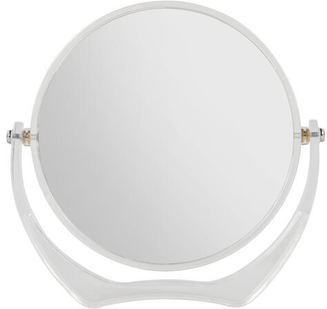 Зеркало настольное BRABIX, круглое, диаметр 17 см, двустороннее, с увеличением, прозрачная рамка, 607424