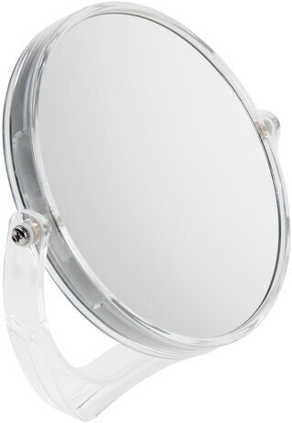 Зеркало настольное BRABIX, круглое, диаметр 17 см, двустороннее, с увеличением, прозрачная рамка, 607424
