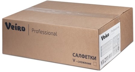 Салфетки VEIRO Professional (Система N4), Comfort, КОМПЛЕКТ 15 шт. х 220 шт., 2-слойные, белые, 21х16,2, V, NV211