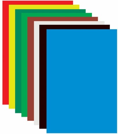 Картон цветной А4 немелованный (матовый), 16 листов 8 цветов, ПИФАГОР, 200х283 мм, 128010