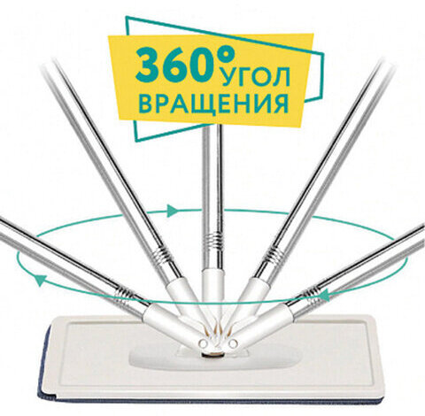 Швабра с отжимом и двухкамерным ведром 8 л/7 л, набор для уборки MILEY LIGHT, насадка 607751, 100-144