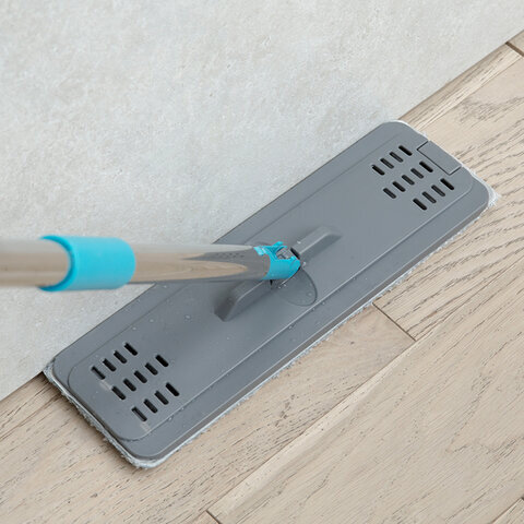 Швабра с отжимом и двухкамерным ведром 8 л/7 л, набор для уборки MILEY LIGHT, насадка 607751, 100-144