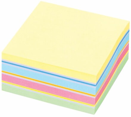 Блок самоклеящийся (стикеры) STAFF, ПАСТЕЛЬНЫЙ, 51х51 мм, 250 листов, 7 цветов, 129348