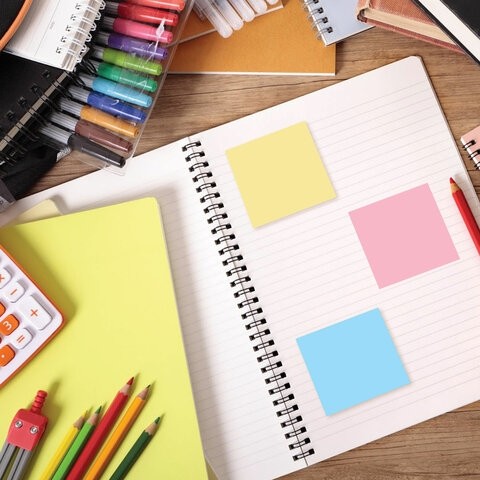 Блок самоклеящийся (стикеры) STAFF, ПАСТЕЛЬНЫЙ, 51х51 мм, 250 листов, 7 цветов, 129348