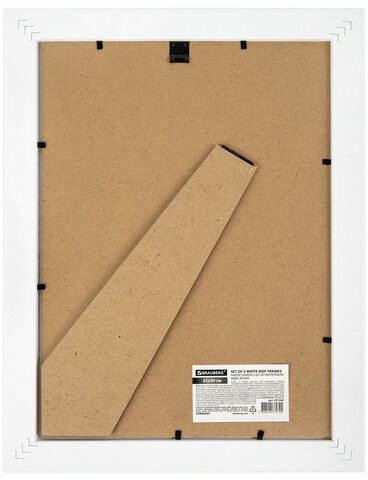 Рамка 21х30 см небьющаяся, КОМПЛЕКТ 3 шт., багет 29 мм, МДФ, BRAUBERG "Basic", белая, 391260