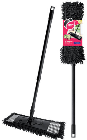 Швабра с флаундером 39 см с насадкой МОП, черенок 85-140 см, насадка МОП (608414), YORK &quot;Pepita&quot;, 81302