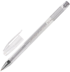 Ручка гелевая BRAUBERG &quot;Jet&quot;, СЕРЕБРИСТАЯ, корпус прозрачный, узел 0,5 мм, линия письма 0,35 мм, 142159