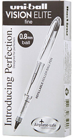 Ручка-роллер UNI-BALL (Япония) "Vision Elite", СИНЯЯ, узел 0,8 мм, линия письма 0,6 мм, UB-200(08)BLUE