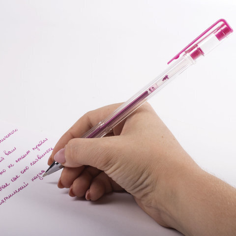 Ручки гелевые ПИФАГОР, НАБОР 6 ЦВЕТОВ, МЕТАЛЛИК, корпус прозрачный, узел 0,7 мм, линия письма 0,5 мм, 142795