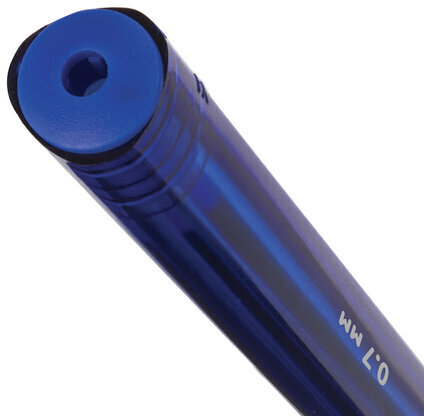 Ручка шариковая масляная ЮНЛАНДИЯ "Трио", СИНЯЯ, трехгранная, корпус синий, узел 0,7 мм, 143351, OBP386