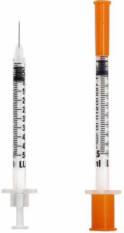 Шприц инсулиновый SFM, 0,5 мл, КОМПЛЕКТ 10 шт., пакет, U-100 игла несъемная 0,33х12,7 мм - 29G, 534252