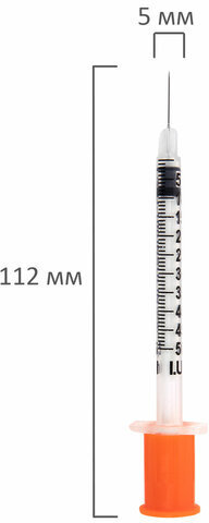 Шприц инсулиновый SFM, 0,5 мл, КОМПЛЕКТ 10 шт., пакет, U-100 игла несъемная 0,33х12,7 мм - 29G, 534252