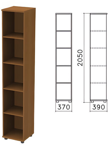 Шкаф (стеллаж) "Монолит", 370х390х2050 мм, 4 полки, цвет орех гварнери, КМ45.3