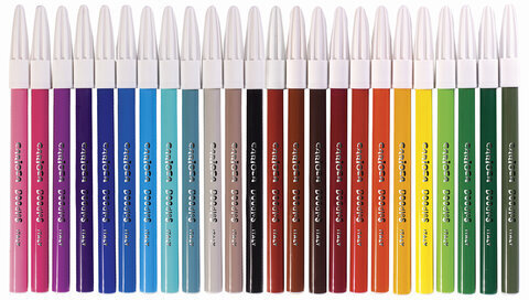 Фломастеры CARIOCA (Италия) "Doodles", 24 цвета, суперсмываемые, 42315