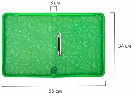 Папка-портфолио школьника, А4, на молнии, 8 вкладышей, обложка твёрдая, ОТЛИЧНИКИ, BRAUBERG, 115244