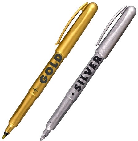 Маркеры для декорирования 2 ЦВЕТА CENTROPEN, СЕРЕБРЯНЫЙ/ЗОЛОТОЙ, круглые, 1,5-3 мм, 6 2690 0201