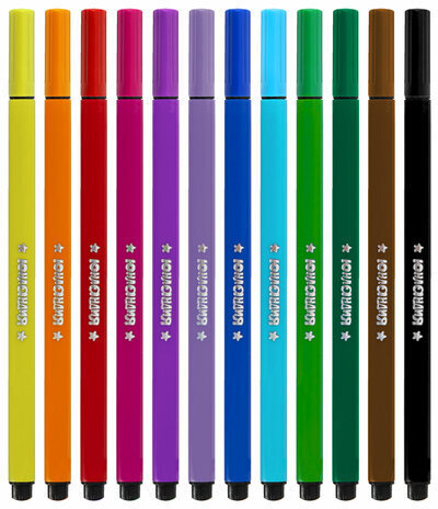 Фломастеры ЮНЛАНДИЯ "ВОДНЫЙ МИР", 12 цветов, трехгранные, вентилируемый колпачок, картон, 152182