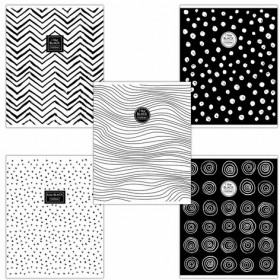 Тетрадь А5 48 л. HATBER скоба, клетка, ламинация, "I Like Black" (5 видов в спайке), 48Т5лВ1