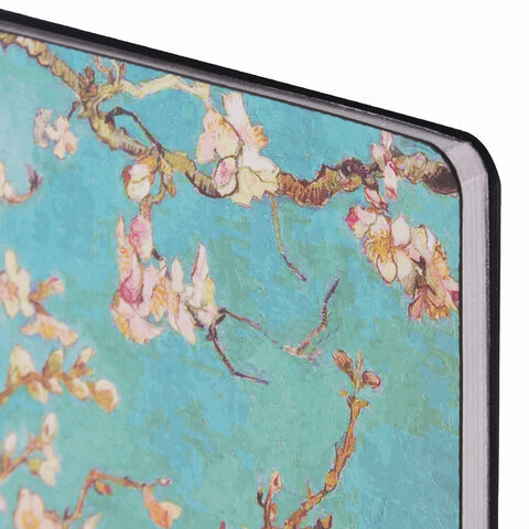 Тетрадь А5 (168х208 мм), 80 л., сшивка, клетка, под кожу, бумага 70 г/м2, фольга, BRAUBERG VISTA, "Almond", 403917