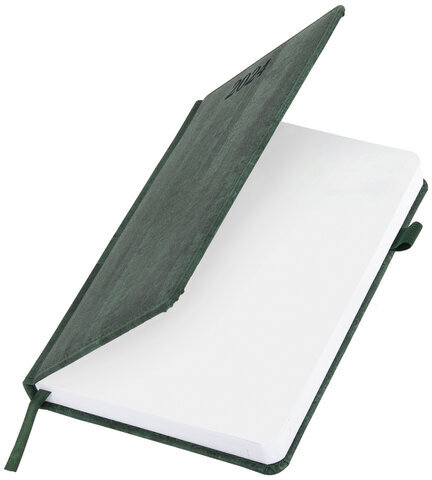 Ежедневник датированный 2024 А5 138x213 мм BRAUBERG "Wood", под кожу, держатель для ручки, зеленый, 114902