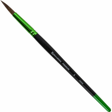 Кисть из ворса пони № 6, BRAUBERG PREMIUM, 200985