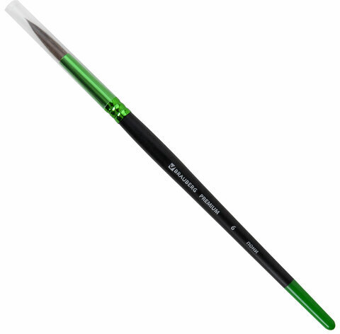 Кисть из ворса пони № 6, BRAUBERG PREMIUM, 200985