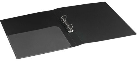 Папка на 2 кольцах BRAUBERG "Стандарт", 25 мм, черная, до 170 листов, 0,8 мм, 221616