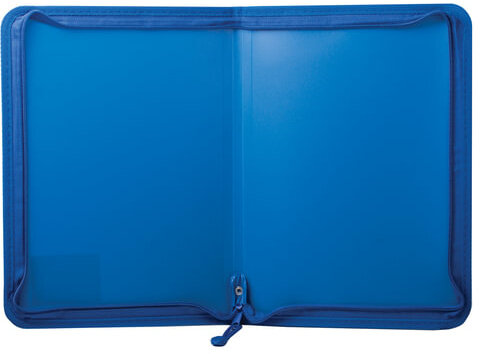 Папка на молнии пластиковая BRAUBERG "Стандарт", стандартная фактура, А4, 325х230 мм, матовая, синяя, 224057