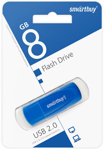 Флеш-диск 8 GB SMARTBUY Scout USB 2.0, синий, SB008GB2SCB