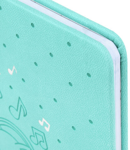 Дневник для музыкальной школы 48 л., обложка кожзам твердая, фольга, BRAUBERG, КОТИК, 107367