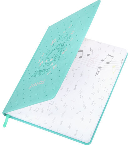 Дневник для музыкальной школы 48 л., обложка кожзам твердая, фольга, BRAUBERG, КОТИК, 107367