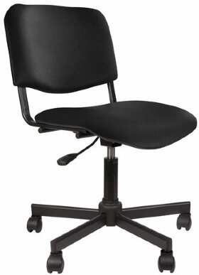 Кресло КР09, без подлокотников, кожзаменитель, черное, КР01.00.09-201-