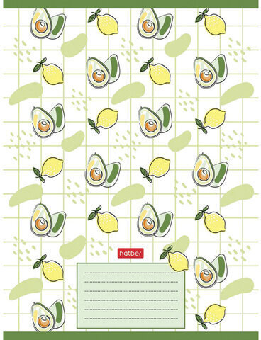 Тетрадь 18 л., HATBER, клетка, обложка картон, "Фруктис" (5 видов в спайке), 18Т5В1