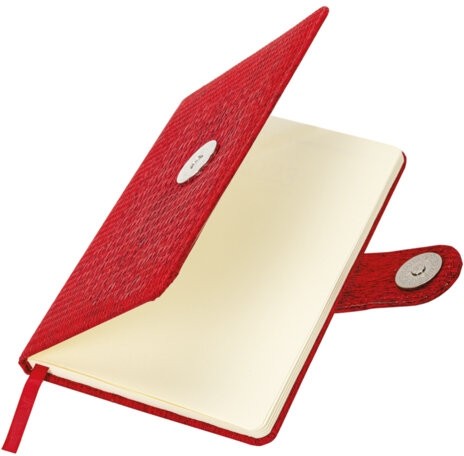 Еженедельник датированный 2026 МАЛЫЙ ФОРМАТ 95х155 мм, А6, BRAUBERG "Augustus", под кожу, красный, 117184