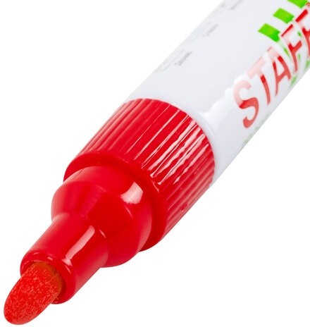 Маркер-краска лаковый (paint marker) 2-4 мм, КРАСНЫЙ, НИТРО-ОСНОВА, STAFF PROFIT, для любых поверхностей, 152582
