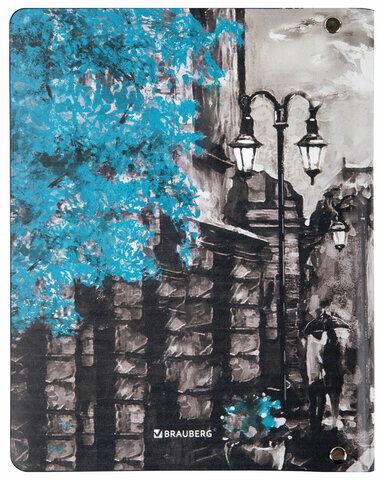 Тетрадь на кольцах А5 (180х220 мм), 80 л., под кожу, BRAUBERG VISTA, "Town", 112121