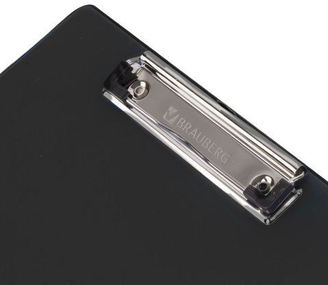 Доска-планшет BRAUBERG "NUMBER ONE" с прижимом А4 (228х318 мм), картон/ПВХ, ЧЕРНАЯ, 232216