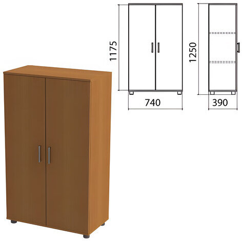 Шкаф закрытый "Монолит", 740х390х1250 мм, цвет орех гварнери (КОМПЛЕКТ)