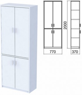 Шкаф закрытый "Арго", 770х370х2000 мм, серый (КОМПЛЕКТ)